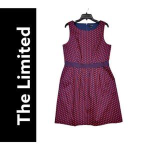 The Limited Woman Red Plus Size  14 Sleeveless Pleated Dress Scoopneck Pocket